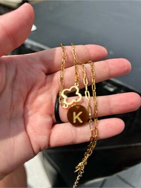 5/$25 Gold Initial K Pendant Necklace